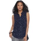 Women's Rock & Republic&reg; Split-back Shirt, Size: Small, Drk Purple