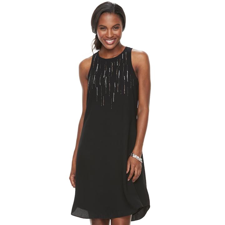 Women's Apt. 9&reg; High Neck Shift Dress, Size: Large, Black