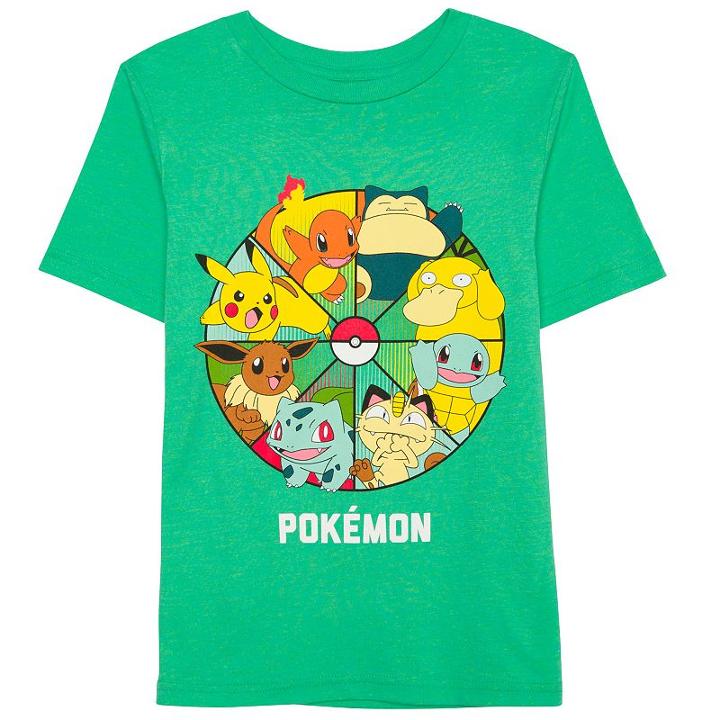 Boys 4-7 Pokemon Pikachu, Charmander & Bulbasaur Wheel Graphic Tee, Boy's, Size: 4, Green Oth