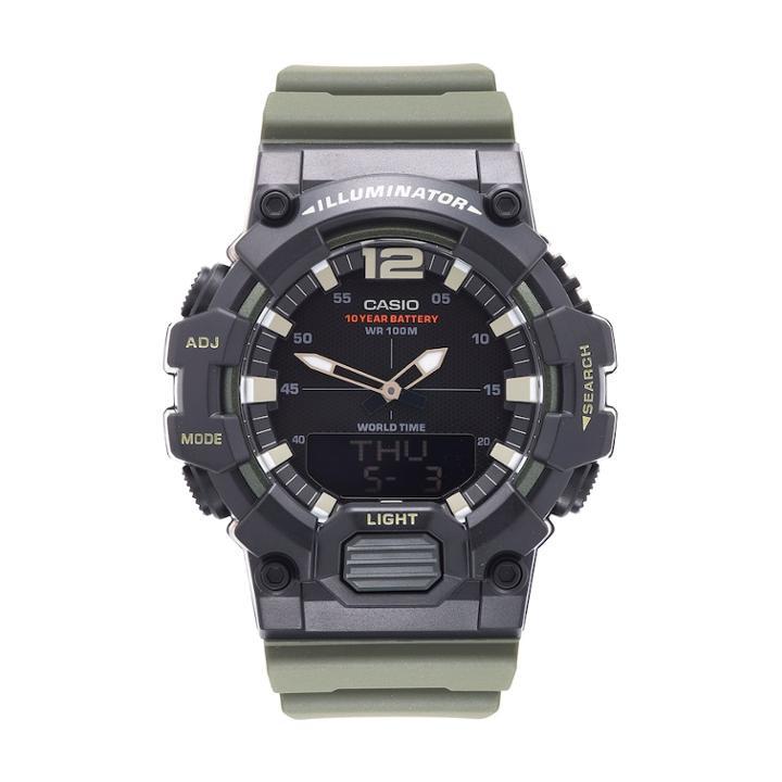 Casio Men's Telememo World Time Analog-digital Watch, Size: Xl, Black