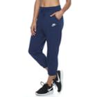 Women's Nike Speckled Fleece Capris, Size: Xs, Med Blue