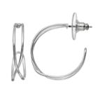 Napier Crisscross Hoop Earrings, Women's, Silver