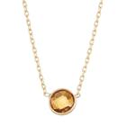 10k Gold Citrine Circle Pendant Necklace, Women's, Size: 17, Orange