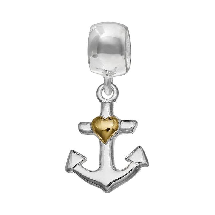 Individuality Beads Sterling Silver & 14k Gold Over Silver Anchor Charm, Women's