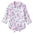 Girls 7-16 & Plus Size So&reg; Tie-front Patterned Shirt, Girl's, Size: 10, Light Grey