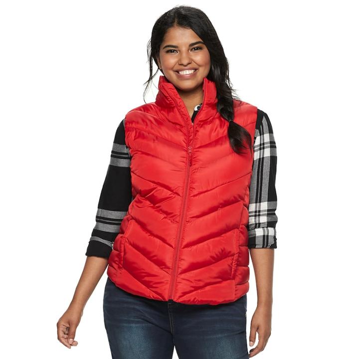 Juniors' Plus Size So&reg; Puffer Vest, Teens, Size: 3xl, Dark Red