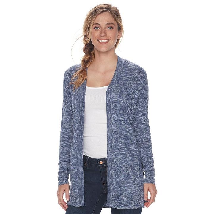Women's Sonoma Goods For Life&trade; Drop-shoulder Cardigan, Size: Xxl, Med Blue