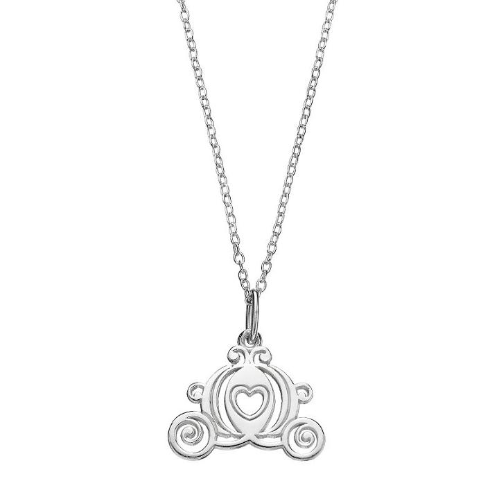 Disney's Cinderella Kids' Sterling Silver Carriage Pendant, Women's, Size: 18