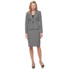 Women's Le Suit Plaid Suit Jacket & Skirt Set, Size: 10, Med Grey