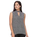 Women's Apt. 9&reg; Cutout Mockneck Top, Size: Xxl, Black