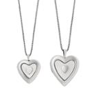 Sterling Silver Mother-of-pearl Heart Locket Set, Girl's, Grey