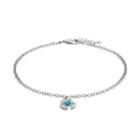 Sterling Silver Larimar Crab Anklet, Women's, Blue