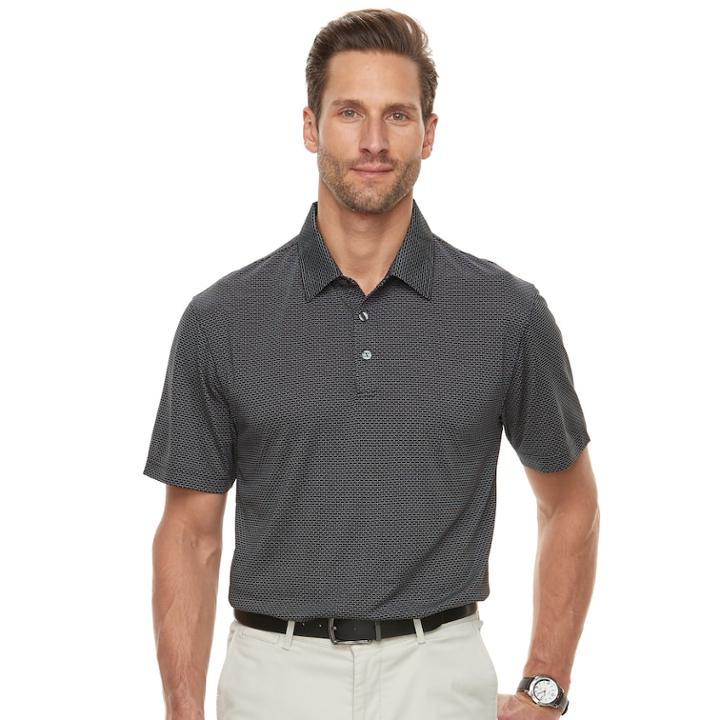 Men's Haggar In Motion Regular-fit Stretch Polo, Size: Xl, Black