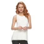 Women's Apt. 9&reg; Mixed-media Crochet Tank, Size: Large, White