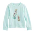 Girls 4-12 Sonoma Goods For Life&trade; Embellished Long-sleeve Sweatshirt, Size: 5, Turquoise/blue (turq/aqua)