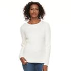 Women's Croft & Barrow&reg; Essential Cable-knit Sweater, Size: Large, White