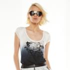 Rock & Republic&reg; Embellished Skull Graphic Tee - Women's, Size: Large, White