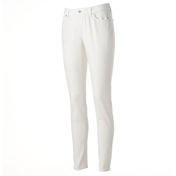 Women's Jennifer Lopez White Skinny Jeans, Size: 10 Avg/reg
