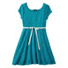 Girls 7-16 Plus Size 2hip Cap-sleeve Lace Skater Dress, Girl's, Size: 14 1/2, Green Oth