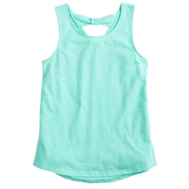 Girls 7-16 & Plus Size So&reg; Bow Back Tank Top, Size: 12 1/2, Turquoise/blue (turq/aqua)