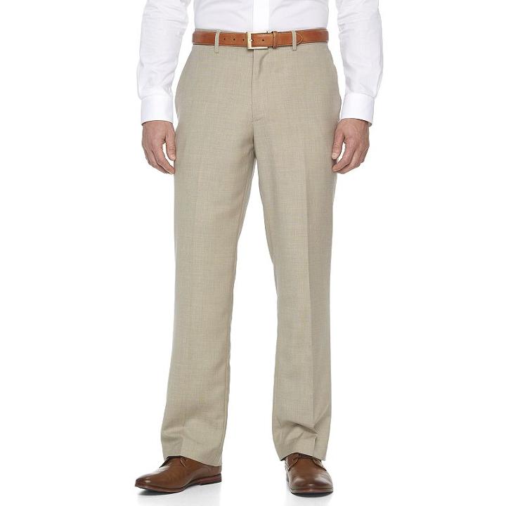 Men's Apt. 9 Slim-fit Sharkskin Stretch Dress Pants, Size: 32x30, Med Beige