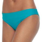 Women's Social Angel Solid Ruched Bikini Bottoms, Size: Xl, Blue