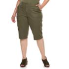 Plus Size Sonoma Goods For Life&trade; Ultra Breathable Poplin Skimmer Shorts, Women's, Size: 16 W, Green