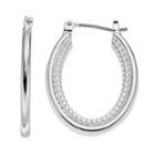 Napier Twisted Oval Nickel Free Hoop Earrings, Women's, Silver