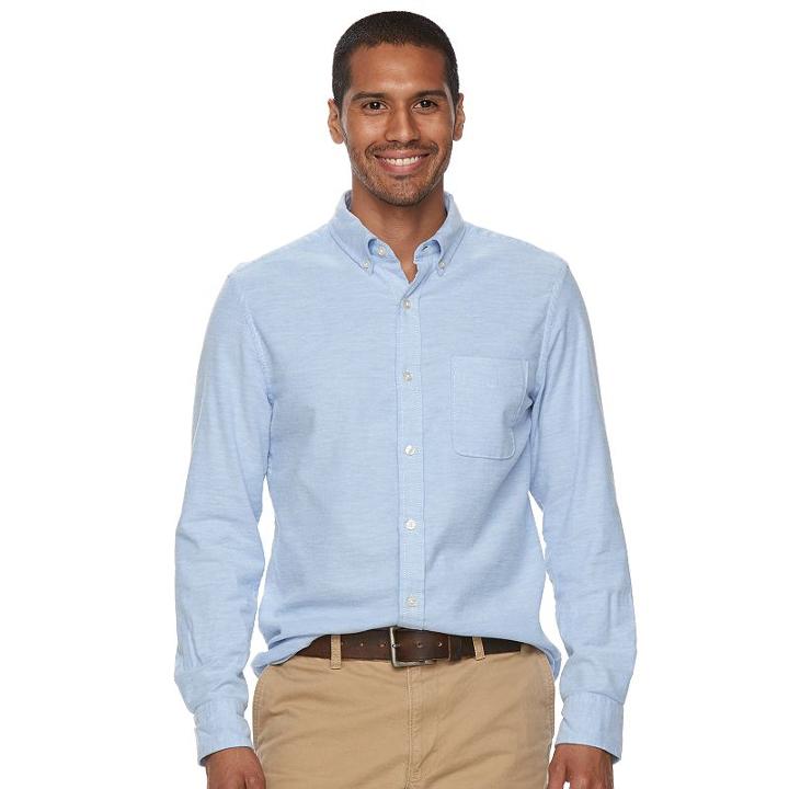 Men's Sonoma Goods For Life&trade; Flexwear Slim-fit Oxford Button-down Shirt, Size: Xxl, Blue (navy)