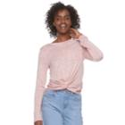 Juniors' Love, Fire Twist Front Hatchi Top, Teens, Size: Xs, Light Pink
