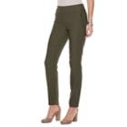 Women's Apt. 9&reg; Brynn Midrise Pull-on Skinny Dress Pants, Size: 12 Short, Dark Green