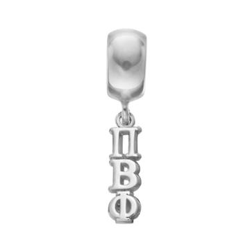 Logoart Sterling Silver Pi Beta Phi Sorority Charm, Women's, Grey