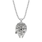Star Wars Stainless Steel Millenium Falcon Pendant Necklace, Boy's, Grey