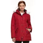 Women's Halitech Faux-fur Trim Parka, Size: Large, Red