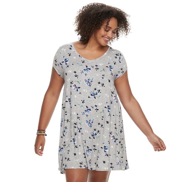 Juniors' Plus Size So&reg; Cross-back Swing Dress, Teens, Size: 1xl, Med Grey