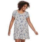 Juniors' Plus Size So&reg; Cross-back Swing Dress, Teens, Size: 1xl, Med Grey