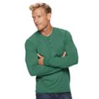 Men's Sonoma Goods For Life&trade; Slim-fit Supersoft Henley, Size: Small, Dark Green