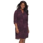 Plus Size Women's Plus Apt. 9&reg; Zipper Cinched Shirt Dress, Size: 3xl, Purple