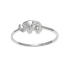 Itsy Bitsy Sterling Silver Crystal Elephant Ring, Women's, Size: 8, Grey