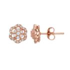 Pure Radiance Lab-created White Sapphire & Diamond Accent Flower Cluster Earrings, Women's