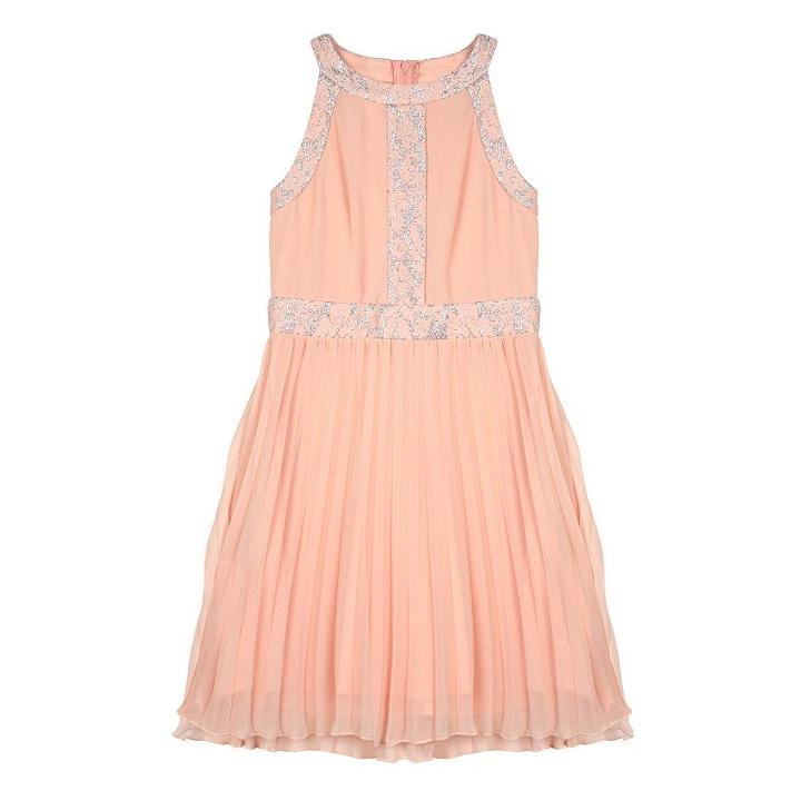 Girls 7-16 Iz Amy Byer Lace Trim Pleated Skirt Dress, Girl's, Size: 8, Light Pink