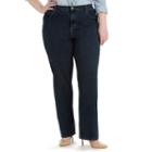 Plus Size Lee Relaxed Fit Straight-leg Jeans, Women's, Size: 30w Short, Dark Blue