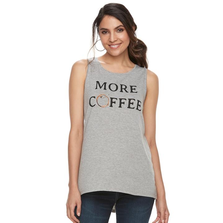 Women's Apt. 9&reg; Graphic Tank, Size: Small, Grey