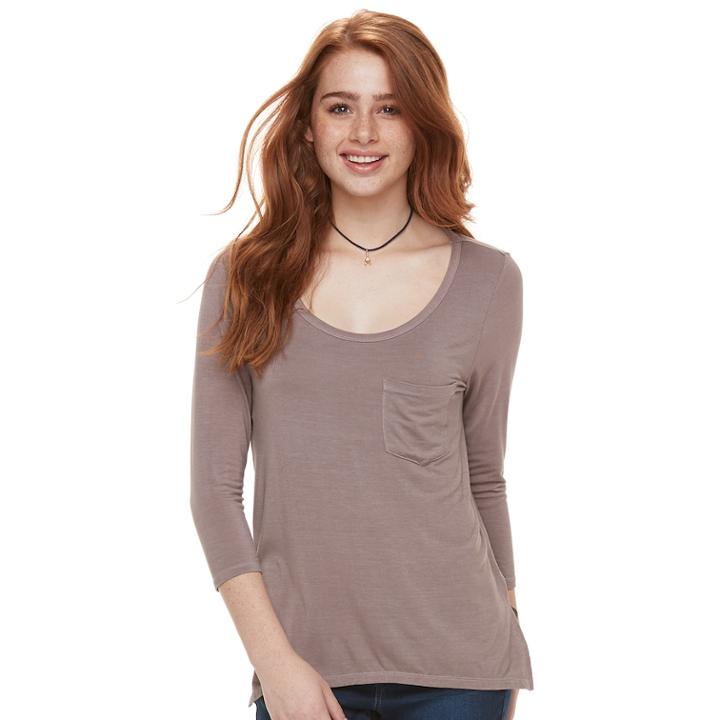 Juniors' So V-back Pocket Tee, Teens, Size: Xs, Red