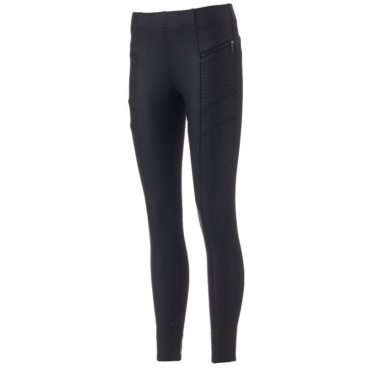 Women's Artisan Crafted By Democracy Slimming Coated Ponte Leggings, Size: 16, Oxford