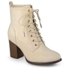 Journee Collection Baylor Women's Block Heel Ankle Boots, Girl's, Size: 5.5, Lt Beige