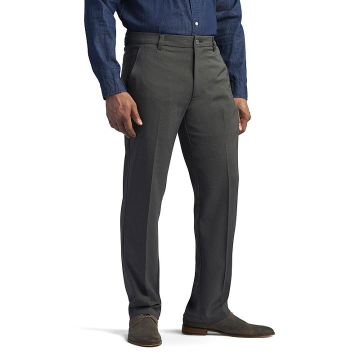 Men's Lee Performance Series Chino Straight-fit Stretch Flat-front Pants, Size: 38x32, Grey Other