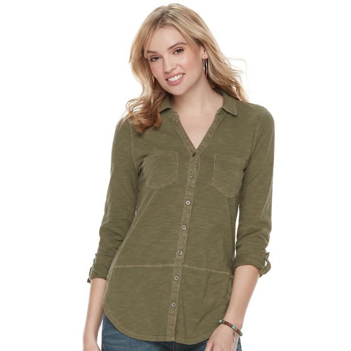 Women's Sonoma Goods For Life™ Tunic Shirt, Size: Medium, Green
