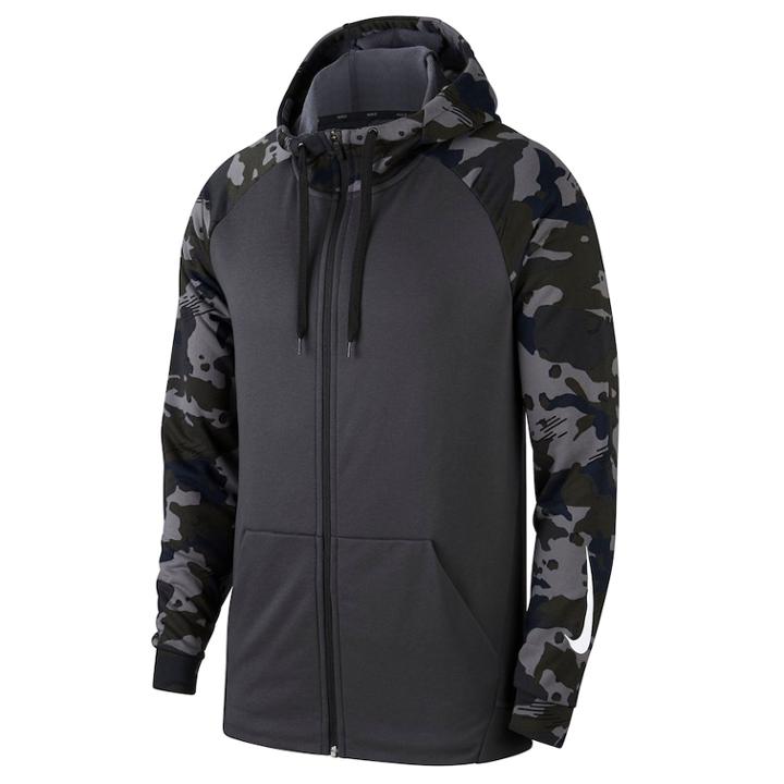 Men's Nike Camo-sleeve Full-zip Hoodie, Size: Small, Grey