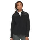 Women's Croft & Barrow&reg; Quilted Yoke Fleece Jacket, Size: Xl, Black